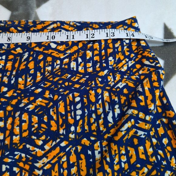 LuLaRoe Leggings Blue and Yellow Geometric Print Soft Stretchy Spring - Picture 7 of 8